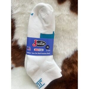 Justin Ladies Low Cut Half Cushion Socks 3 Pairs White Size Medium